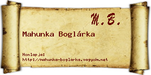 Mahunka Boglárka névjegykártya