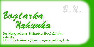 boglarka mahunka business card